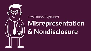 Misrepresentation and Nondisclosure  Contracts  Defenses amp Excuses [upl. by Emmalyn]