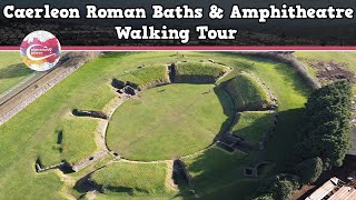 CAERLEON ROMAN BATHS amp AMPHITHEATRE WALES  Walking Tour  Pinned on Places [upl. by Assilat698]