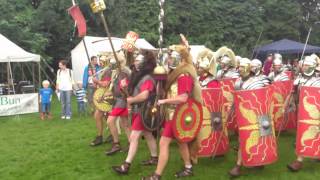 Roman Reenactment at the Amphitheatre in Caerleon Marching In [upl. by Bishop]