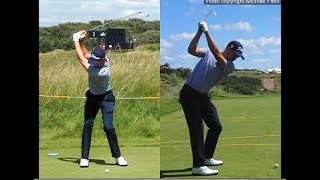 Justin Thomas golf swing  Long Iron faceon amp downtheline July 2017 [upl. by Clifford558]