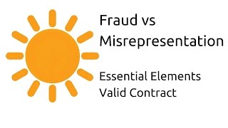 Fraud vs Misrepresentation  Other Essential Elements of a Valid Contract  CA CPT  CS amp CMA [upl. by Atnamas]